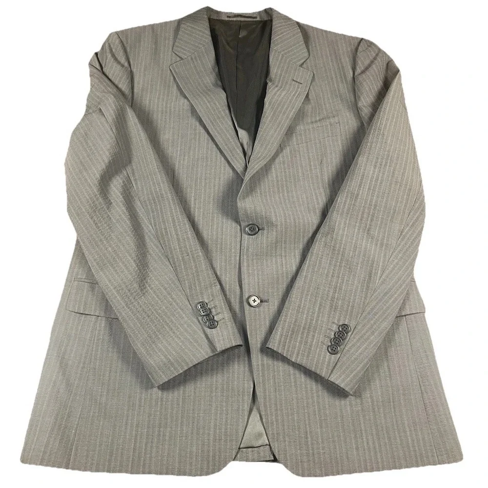 Theory Blazer Jacket Wool Polyseter Lycra Mens‎ Grayish Blue Long Sleeve Size 44